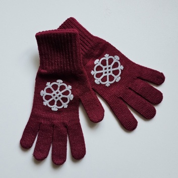 Tumši sarkani pirkstaiņi ar Saules zīmi